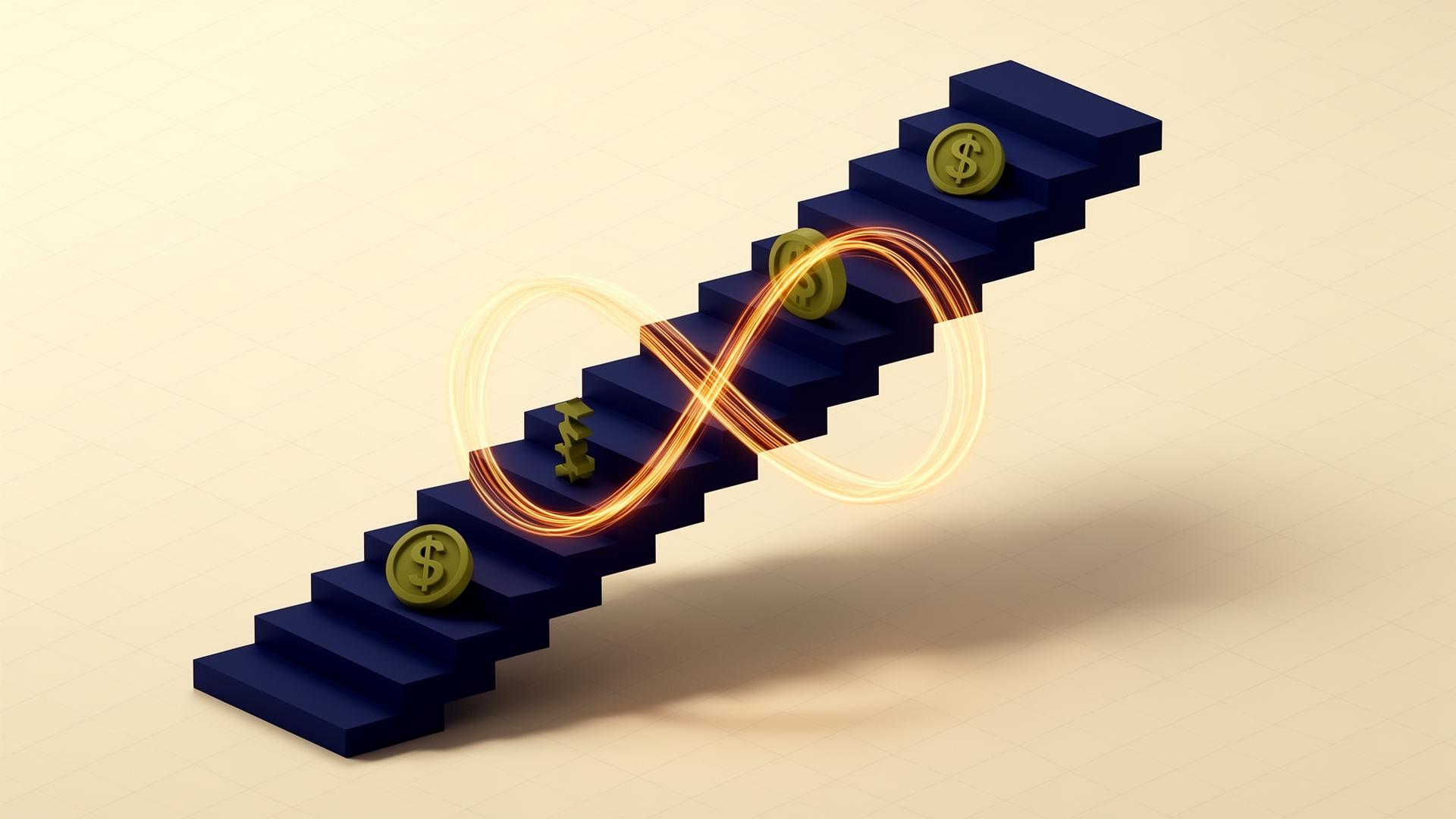 Capital velocity system illustrated as a staircase